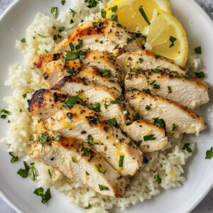 Lemon Herb Grilled Chicken With Garlic Butter Rice