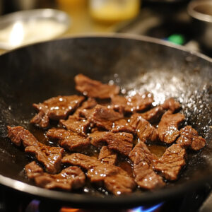 Sizzling Beef Stir-Fry in a Wok