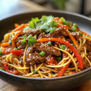 Tangy sesame Beef Noodles