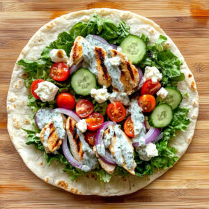 large round pita bread laid out on a rustic wooden cutting board