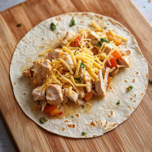 tortilla laid flat on a light wooden surface