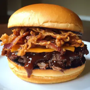 BBQ Beef and Bacon sandwich