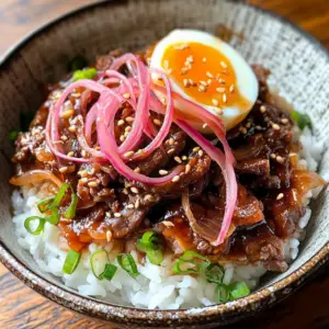 Beef Donburi with Japanese bbq Sauce