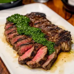 Grilled Steak with chimichurri