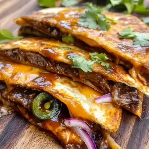 Spicy BBQ Beef quesadilla