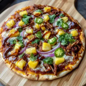 Spicy BBQ Hawaiian Pork pizza
