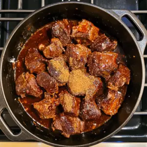 large browned chunks of beef chuck roast