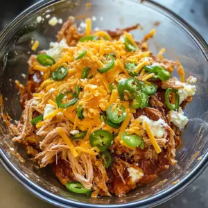 mixing bowl filled with a rich and colorful BBQ pork filling