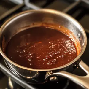 reddish-brown BBQ sauce mixture