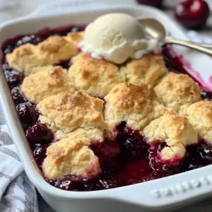 Classic Cherry Cobbler With Fresh Cherries