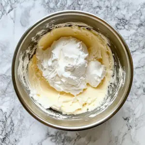 blend of softened cream cheese and powdered sugar