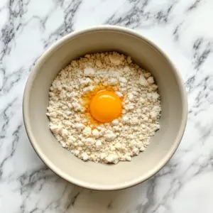 coarse mixture of flour and small butter chunks