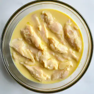 creamy, pale yellow buttermilk and egg mixture