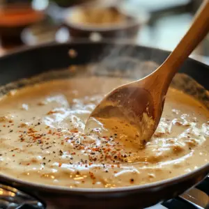creamy sauce gently simmering