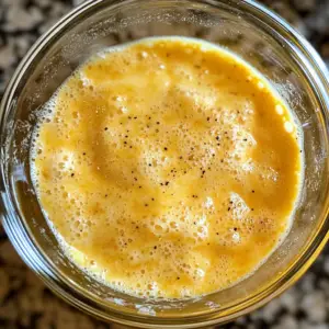 frothy, whisked egg mixture
