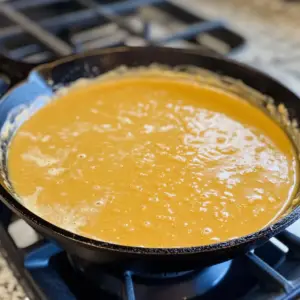 golden-hued sauce made from chicken broth