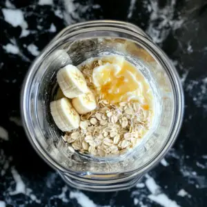 ingredients are layered visibly inside the jar