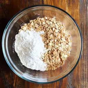 mix of rustic rolled oats with other ingredients