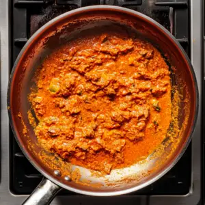 vibrant red-orange sauce