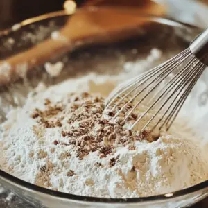 white flour, baking powder, salt, and specks of crushed anise seeds