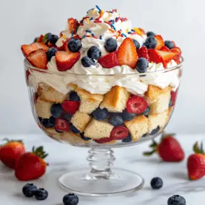 Berry Shortcake Trifle with Firework sprinkles