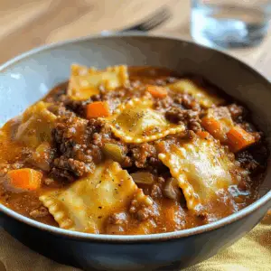 Bolognese Sauce with Beef ravioli