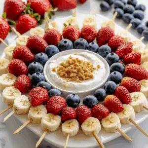 Fruit Kabobs with Cheesecake dip
