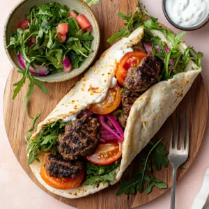 Middle Eastern Beef Kofta wraps