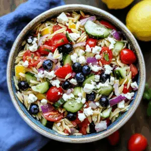 Orzo Salad with Lemon vinaigrette