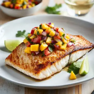 Pan-Seared Seabass with Mango salsa