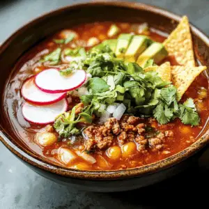 Red Pozole with Ground pork