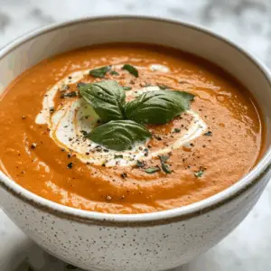 Velvety Tomato Bisque with Heavy cream