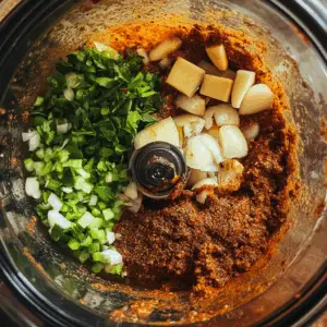 blending a vibrant Jamaican jerk marinade