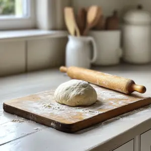 dough is smooth and slightly elastic, with faint stretch marks