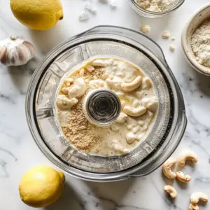 ingredients for vegan cashew alfredo sauce