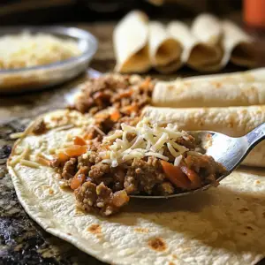 open tortilla is laid flat on a clean surface