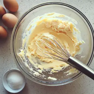 pale yellow, thick mixture of whisked egg yolks and sugar