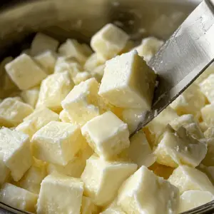 pot filled with set milk curds
