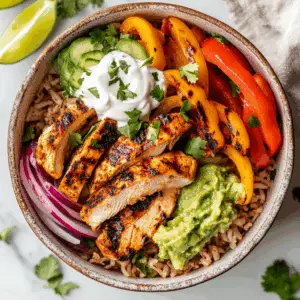 Chicken Fajita Bowls with rice