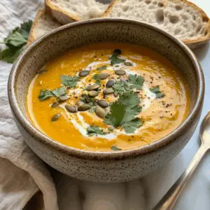 Creamy Pumpkin and Red Lentil soup