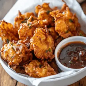 Crispy Onion Bhaji Fritters with Tangy Tamarind chutney