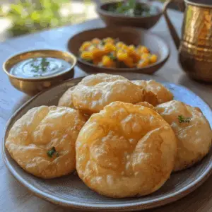 Crispy Stuffed Poori with Spiced Dal filling