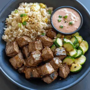 Hibachi Filet Mignon with Zucchini and onions