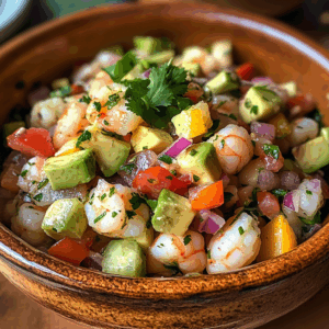 Mexican Ceviche with Clamato and cilantro