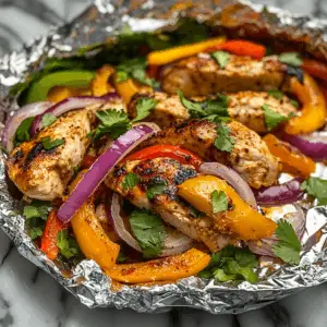 Oven-Baked Chicken Fajita Foil packs