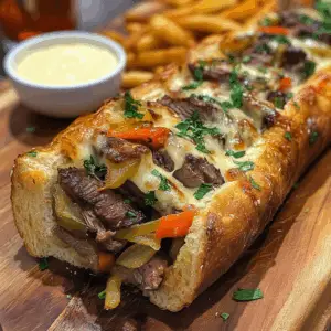 Philly Cheesesteak-Stuffed French bread