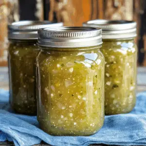 Zesty Green Tomatillo Salsa for canning