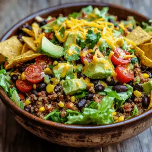 Zesty Taco Salad with Quinoa and Lime crema