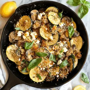 Zucchini with Basil and Feta crumble