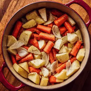 mix of raw root vegetables